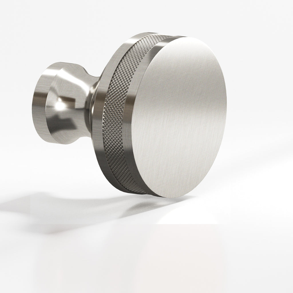 Colonial Bronze Series 586 1" Round Diamond-Knurled Sandwich Cabinet Knob Satin Nickel / 1"