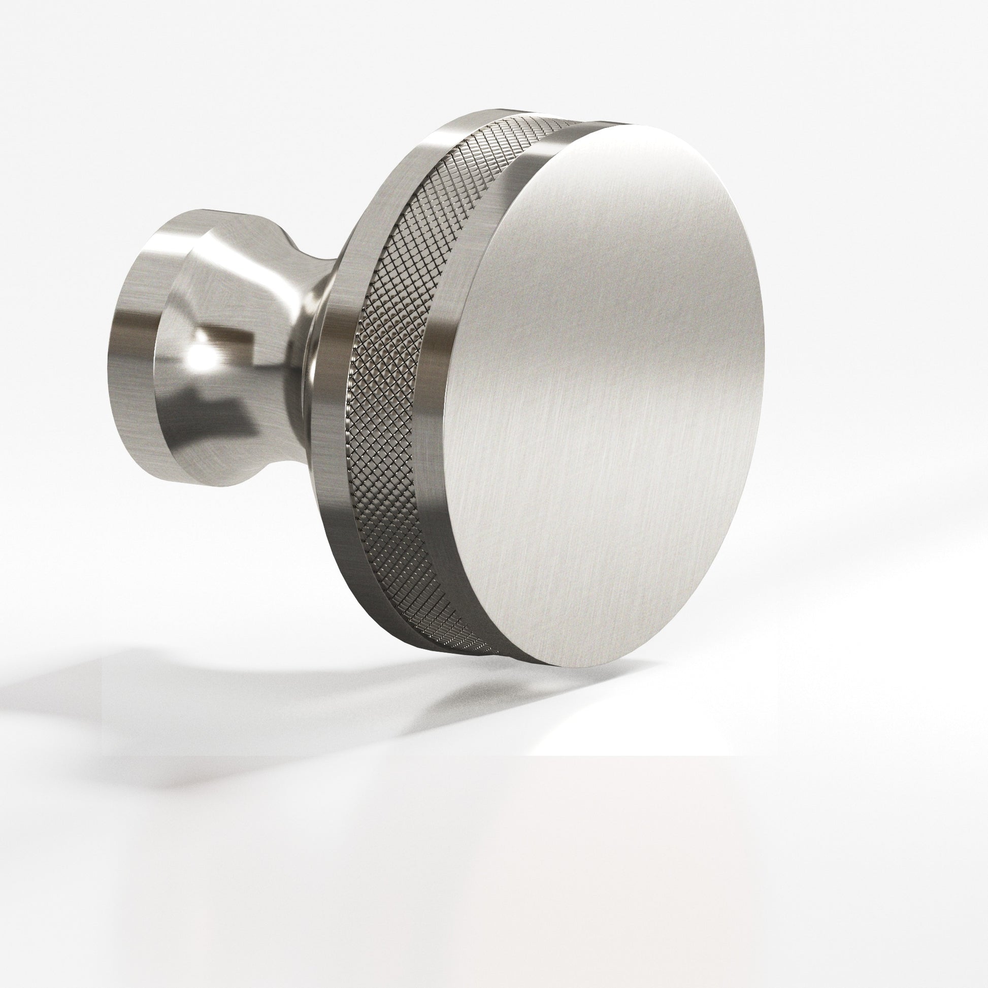 Colonial Bronze Series 587 1.25" Round Diamond-Knurled Sandwich Cabinet Knob Back-To-Back Shower Kit Satin Nickel / 1.25"