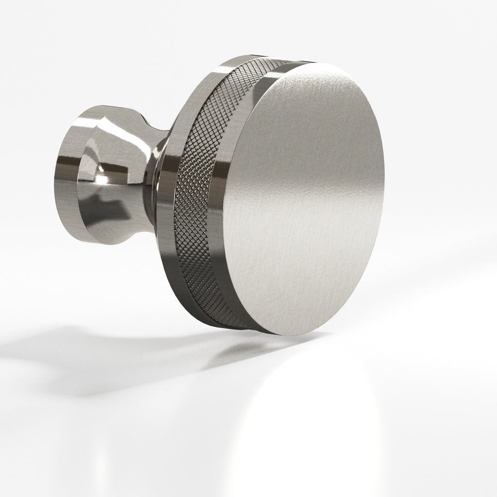 Colonial Bronze Series 586 1" Round Diamond-Knurled Sandwich Cabinet Knob Nickel Stainless / 1"