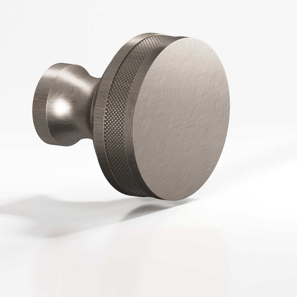 Colonial Bronze Series 586 1" Round Diamond-Knurled Sandwich Cabinet Knob Pewter / 1"