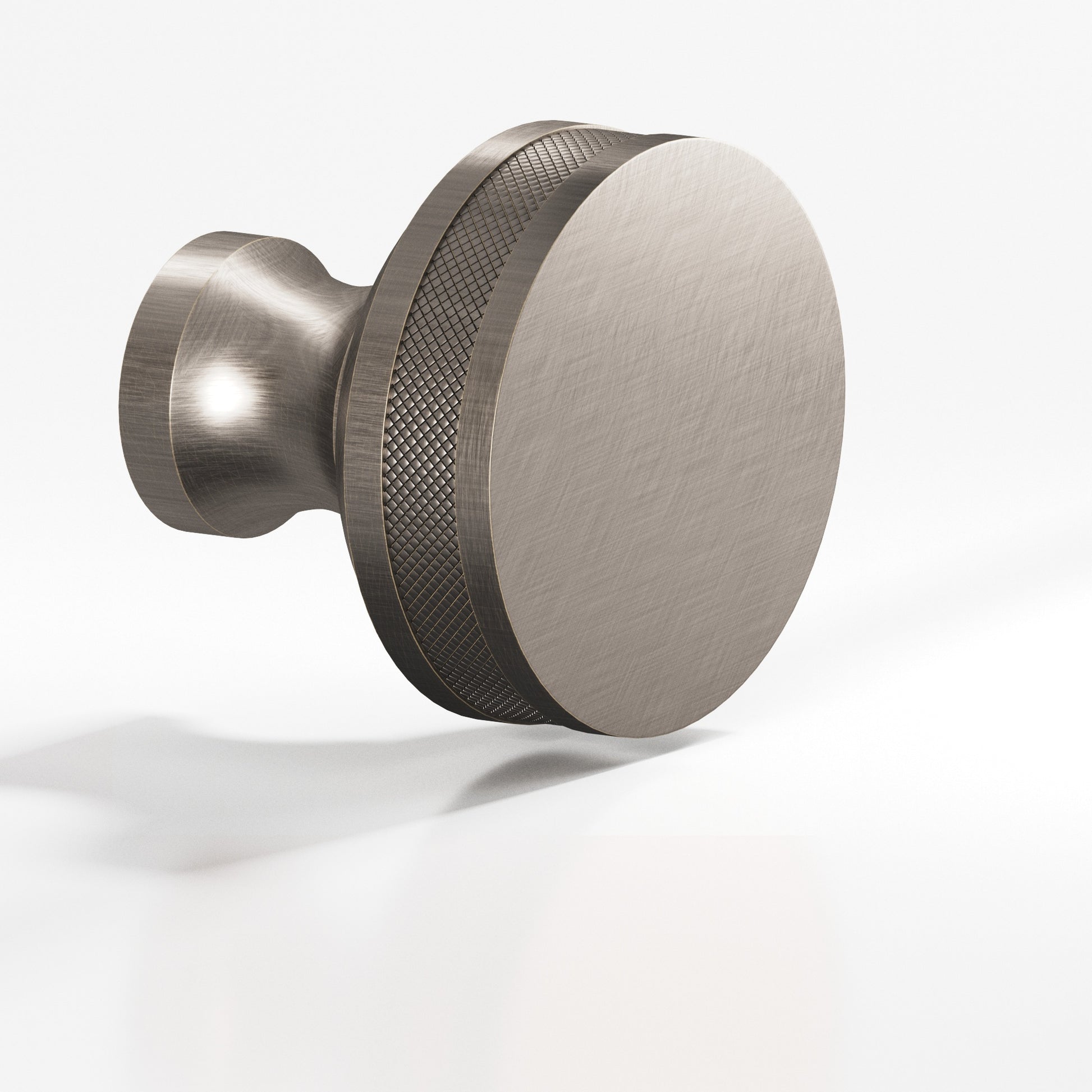 Colonial Bronze Series 588 1.5" Round Diamond-Knurled Sandwich Cabinet Knob Back-To-Back Shower Kit Pewter / 1.5"