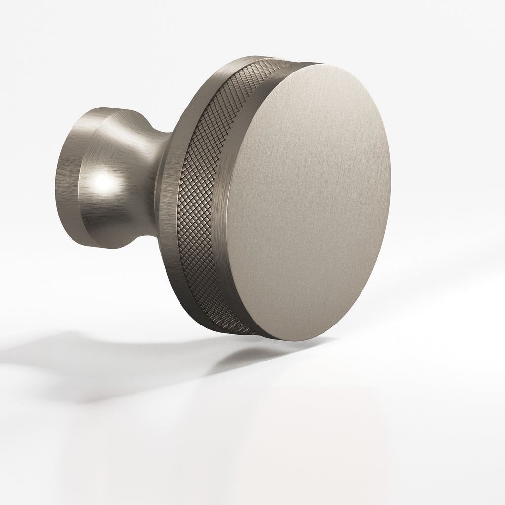 Colonial Bronze Series 586 1" Round Diamond-Knurled Sandwich Cabinet Knob Matte Pewter / 1"