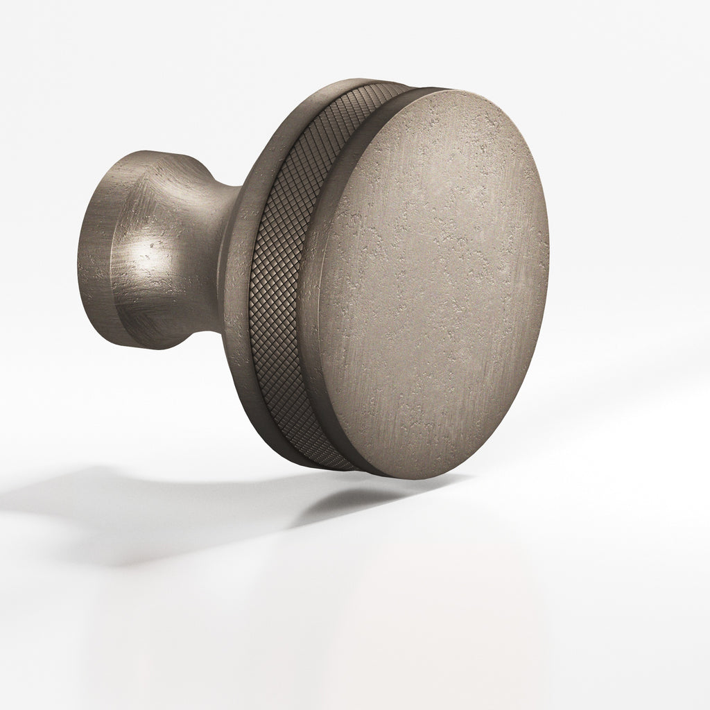 Colonial Bronze Series 586 1" Round Diamond-Knurled Sandwich Cabinet Knob Distressed Pewter / 1"