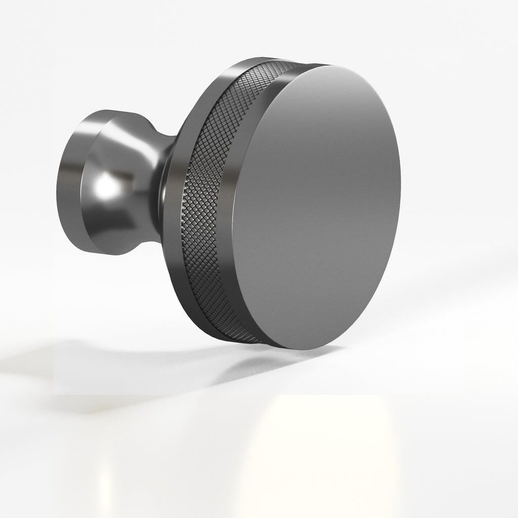 Colonial Bronze Series 586 1" Round Diamond-Knurled Sandwich Cabinet Knob Graphite / 1"