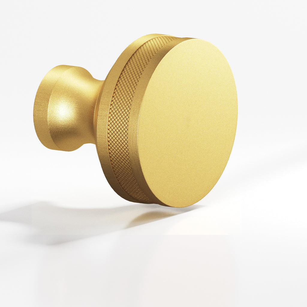 Colonial Bronze Series 586 1" Round Diamond-Knurled Sandwich Cabinet Knob Frost Brass™ / 1"