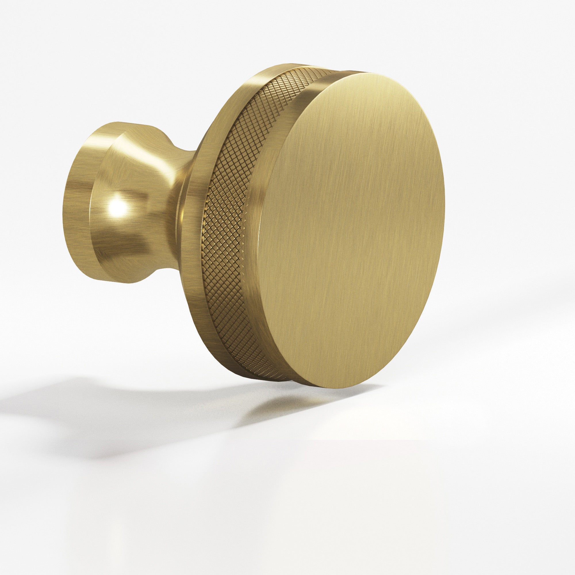 Colonial Bronze Series 587 1.25" Round Diamond-Knurled Sandwich Cabinet Knob Back-To-Back Shower Kit Antique Brass / 1.25"