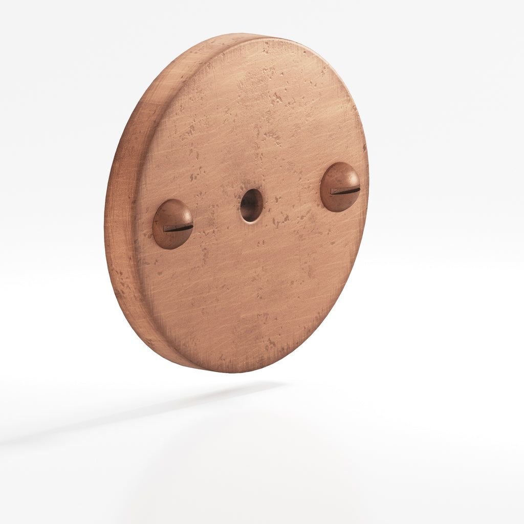 Colonial Bronze Series 592 1.75" Round Backplate With Exposed Finished Screws Distressed Antique Copper / 1.75"