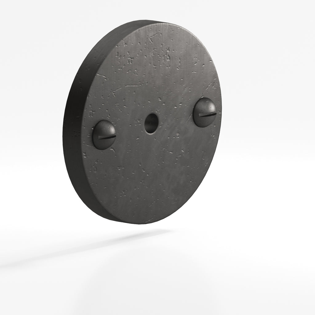 Colonial Bronze Series 592 1.75" Round Backplate With Exposed Finished Screws Distressed Satin Black / 1.75"