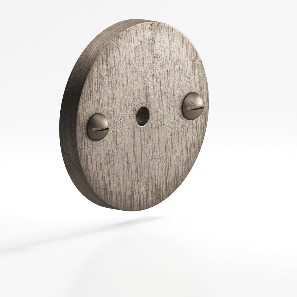Colonial Bronze Series 592 1.75" Round Backplate With Exposed Finished Screws Distressed Pewter / 1.75"