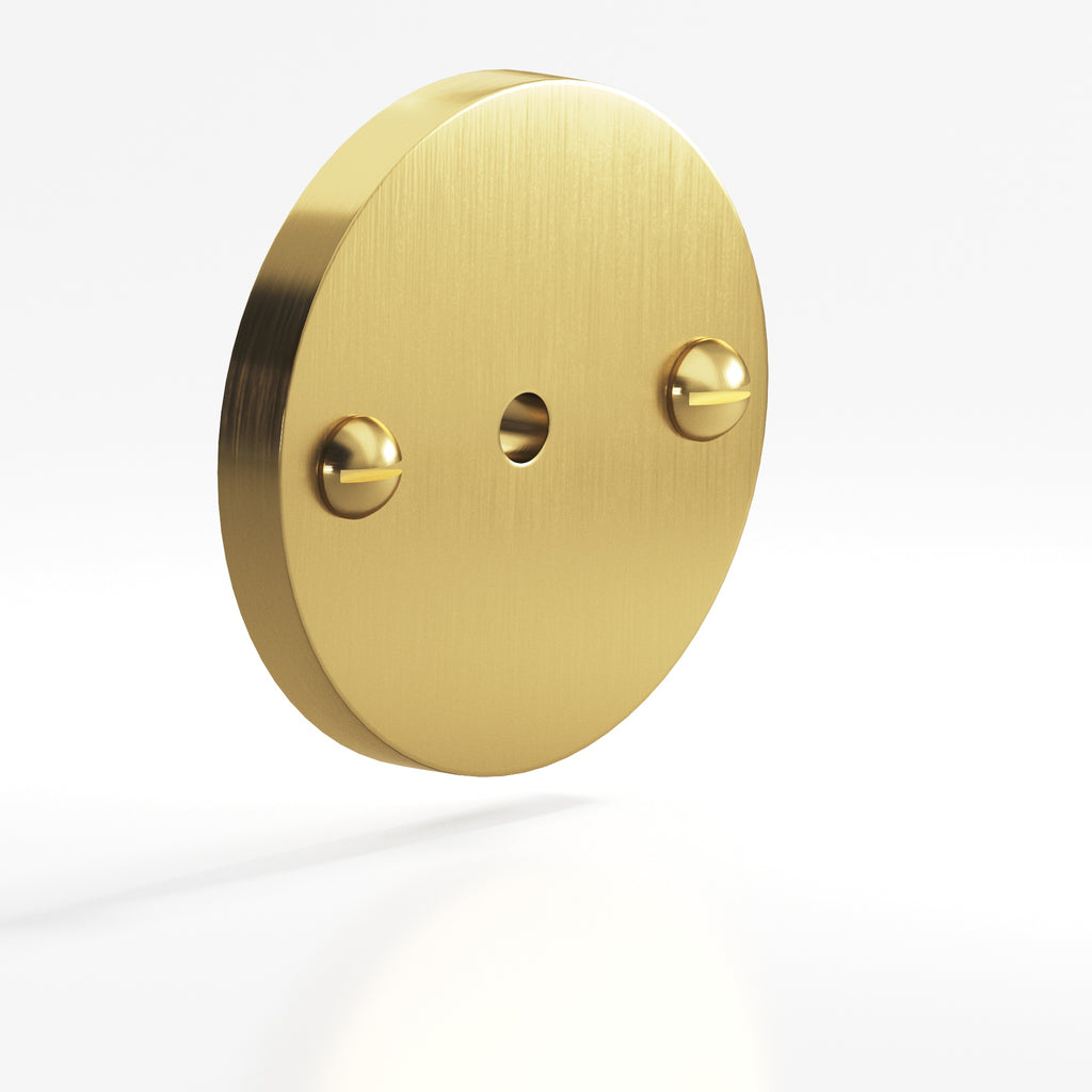 Colonial Bronze Series 592 1.75" Round Backplate With Exposed Finished Screws Unlacquered Satin Brass / 1.75"