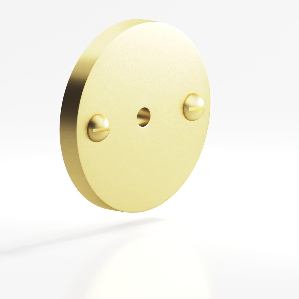 Colonial Bronze Series 592 1.75" Round Backplate With Exposed Finished Screws Matte Satin Brass / 1.75"
