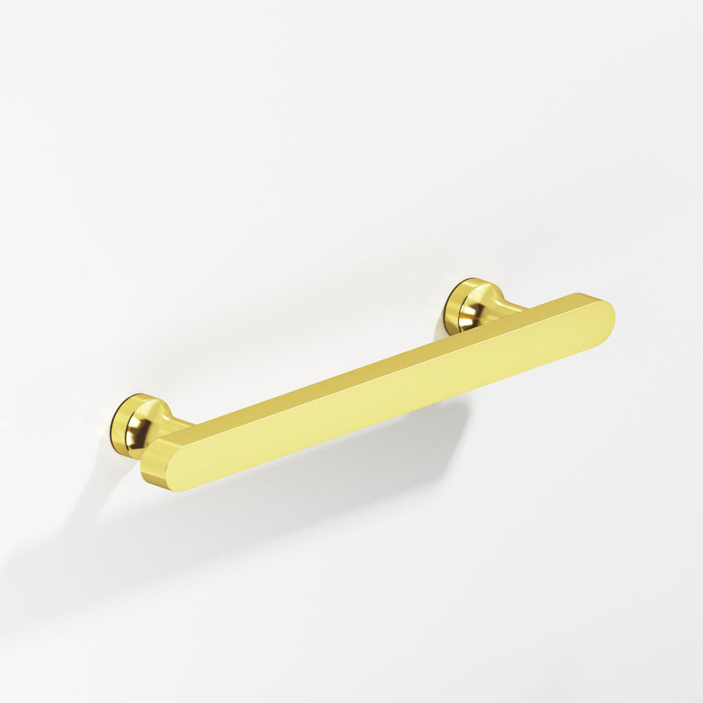 Colonial Bronze Series 612 4" Rectangular Cabinet Pull With Flared Posts And Rounded Ends French Gold / 4"