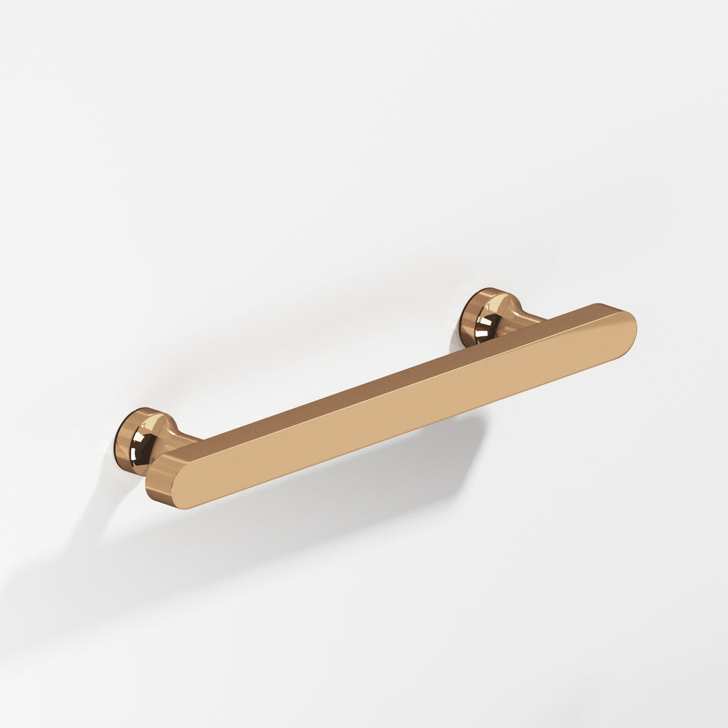 Colonial Bronze Series 612 4" Rectangular Cabinet Pull With Flared Posts And Rounded Ends Polished Bronze / 4"