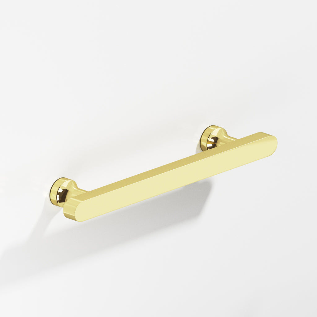 Colonial Bronze Series 612 4" Rectangular Cabinet Pull With Flared Posts And Rounded Ends Polished Brass / 4"