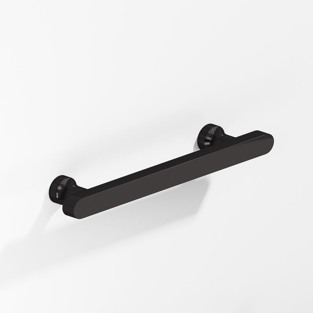 Colonial Bronze Series 612 4" Rectangular Cabinet Pull With Flared Posts And Rounded Ends Satin Black / 4"