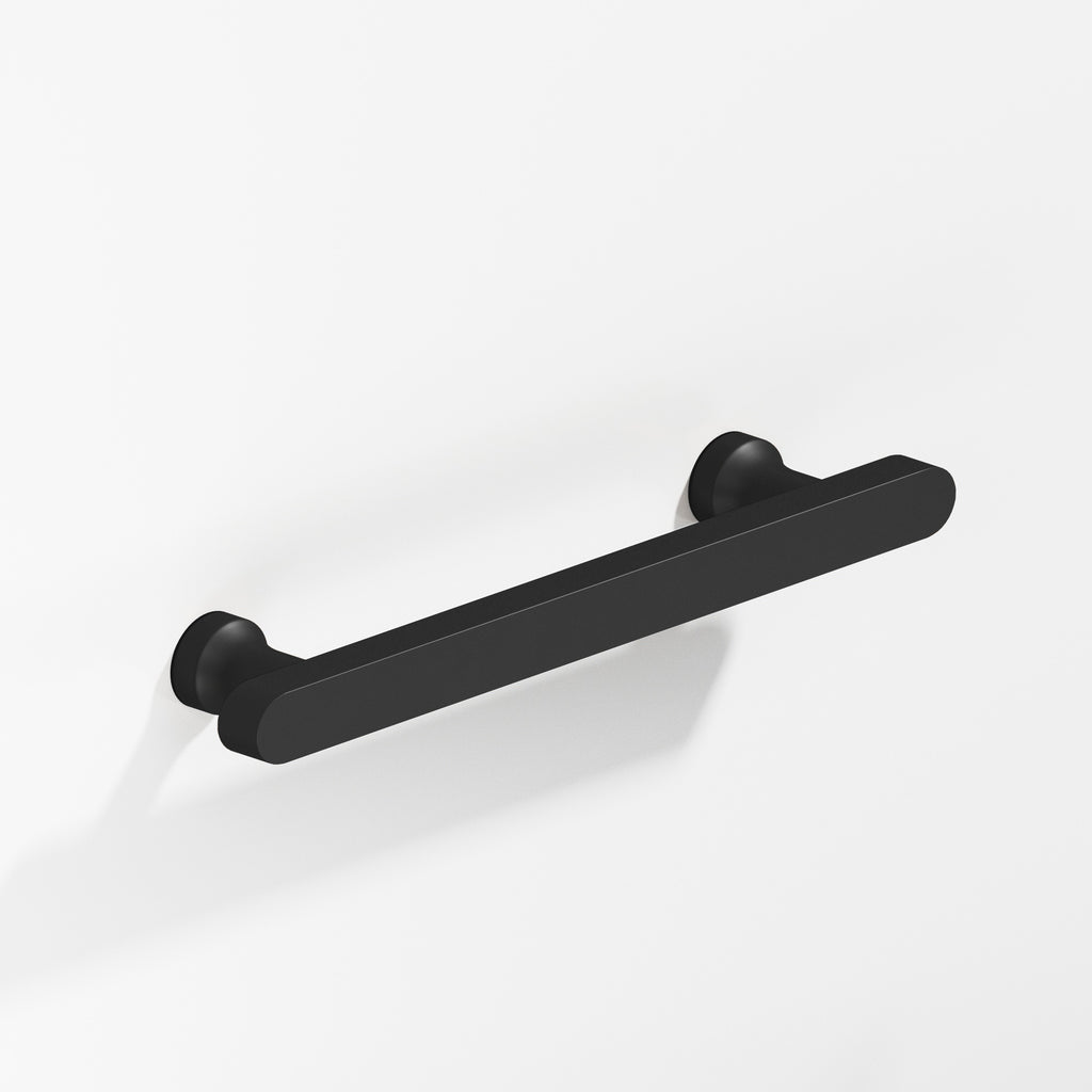 Colonial Bronze Series 612 4" Rectangular Cabinet Pull With Flared Posts And Rounded Ends Matte Satin Black / 4"