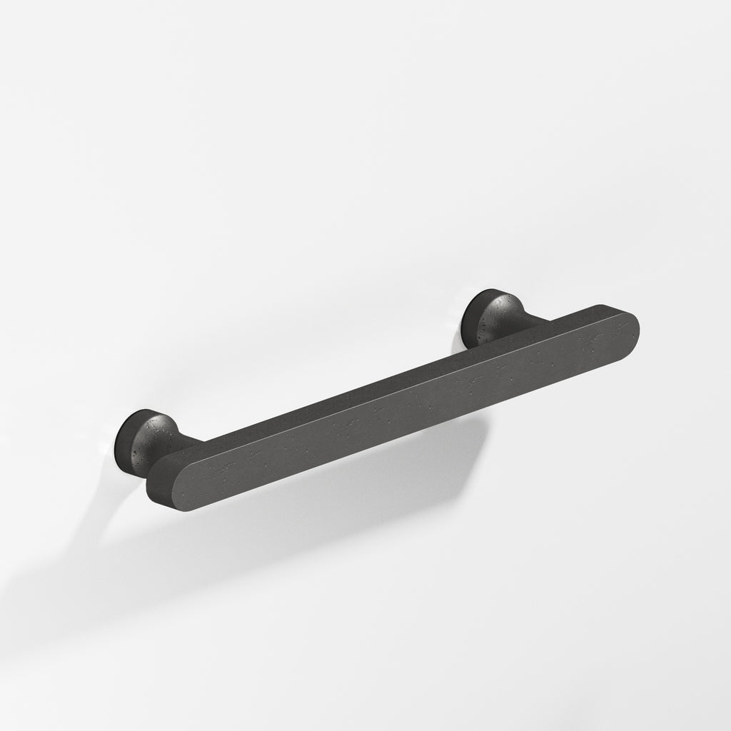 Colonial Bronze Series 612 4" Rectangular Cabinet Pull With Flared Posts And Rounded Ends Distressed Satin Black / 4"