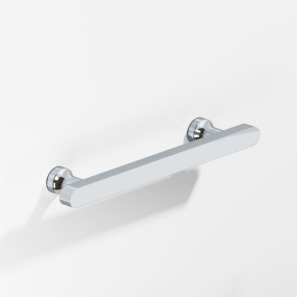 Colonial Bronze Series 612 8" Rectangular Cabinet Pull With Flared Posts And Rounded Ends Polished Chrome / 8"