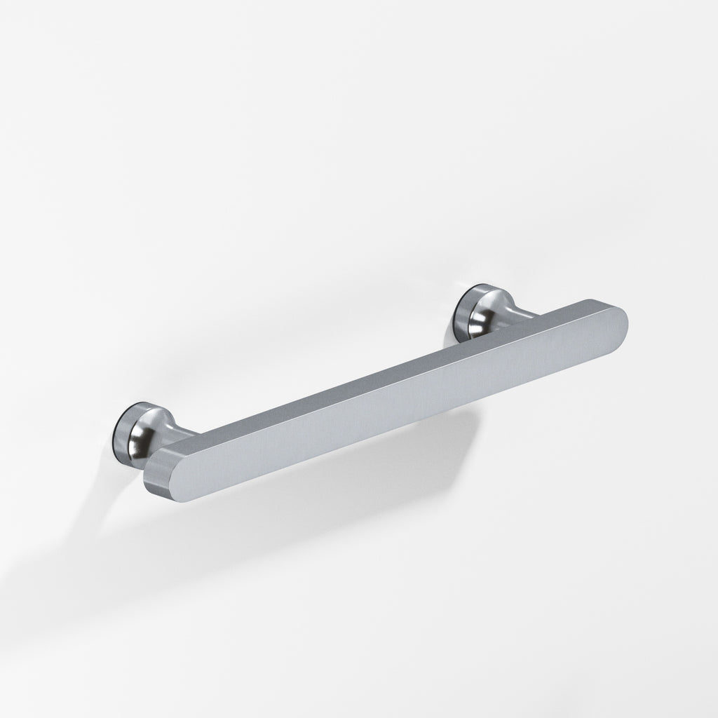 Colonial Bronze Series 612 8" Rectangular Cabinet Pull With Flared Posts And Rounded Ends Satin Chrome / 8"