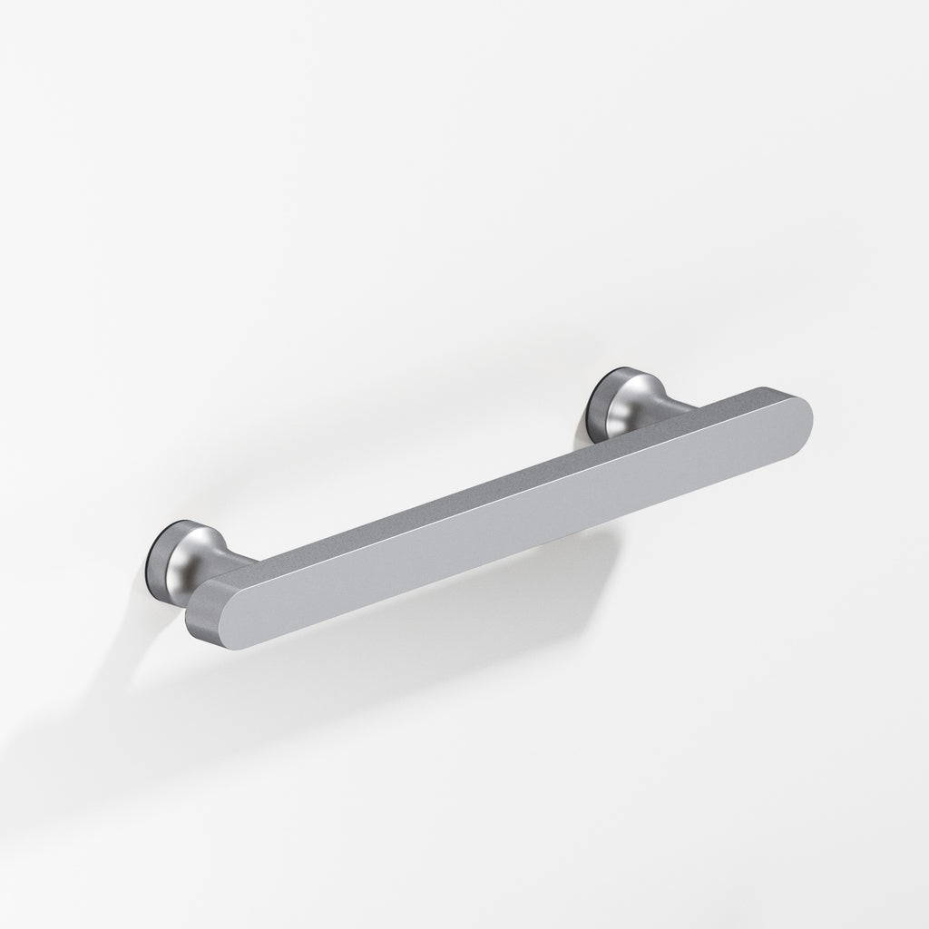 Colonial Bronze Series 612 4" Rectangular Cabinet Pull With Flared Posts And Rounded Ends Matte Satin Chrome / 4"