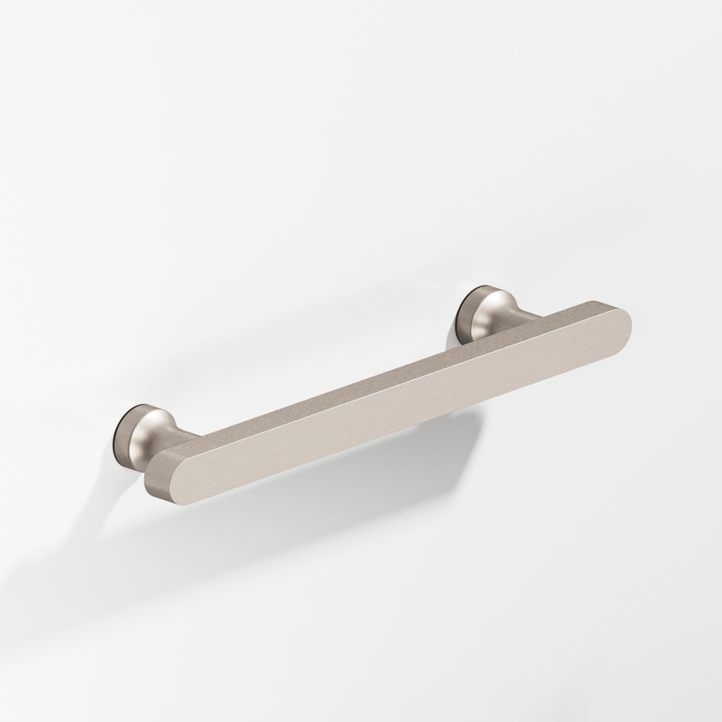 Colonial Bronze Series 612 4" Rectangular Cabinet Pull With Flared Posts And Rounded Ends Matte Satin Nickel / 4"