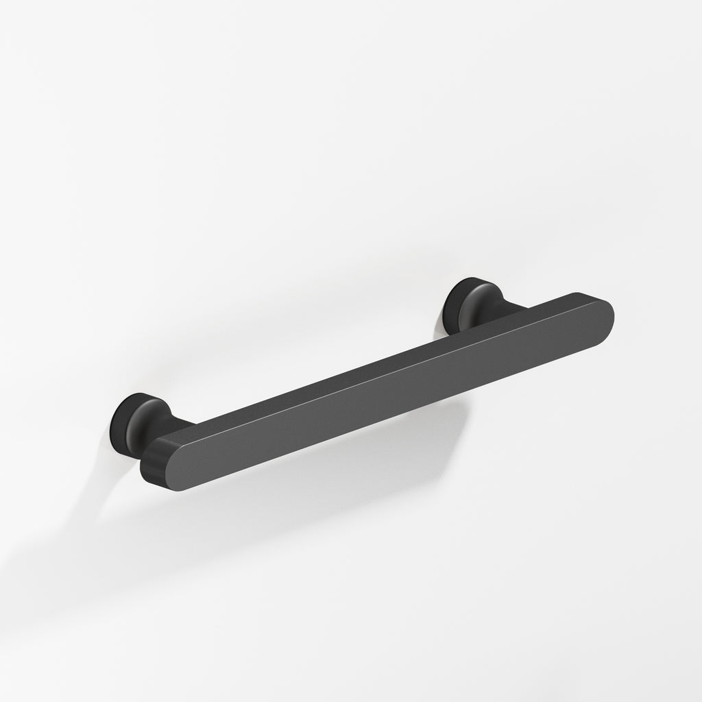 Colonial Bronze Series 612 8" Rectangular Cabinet Pull With Flared Posts And Rounded Ends Matte Graphite / 8"