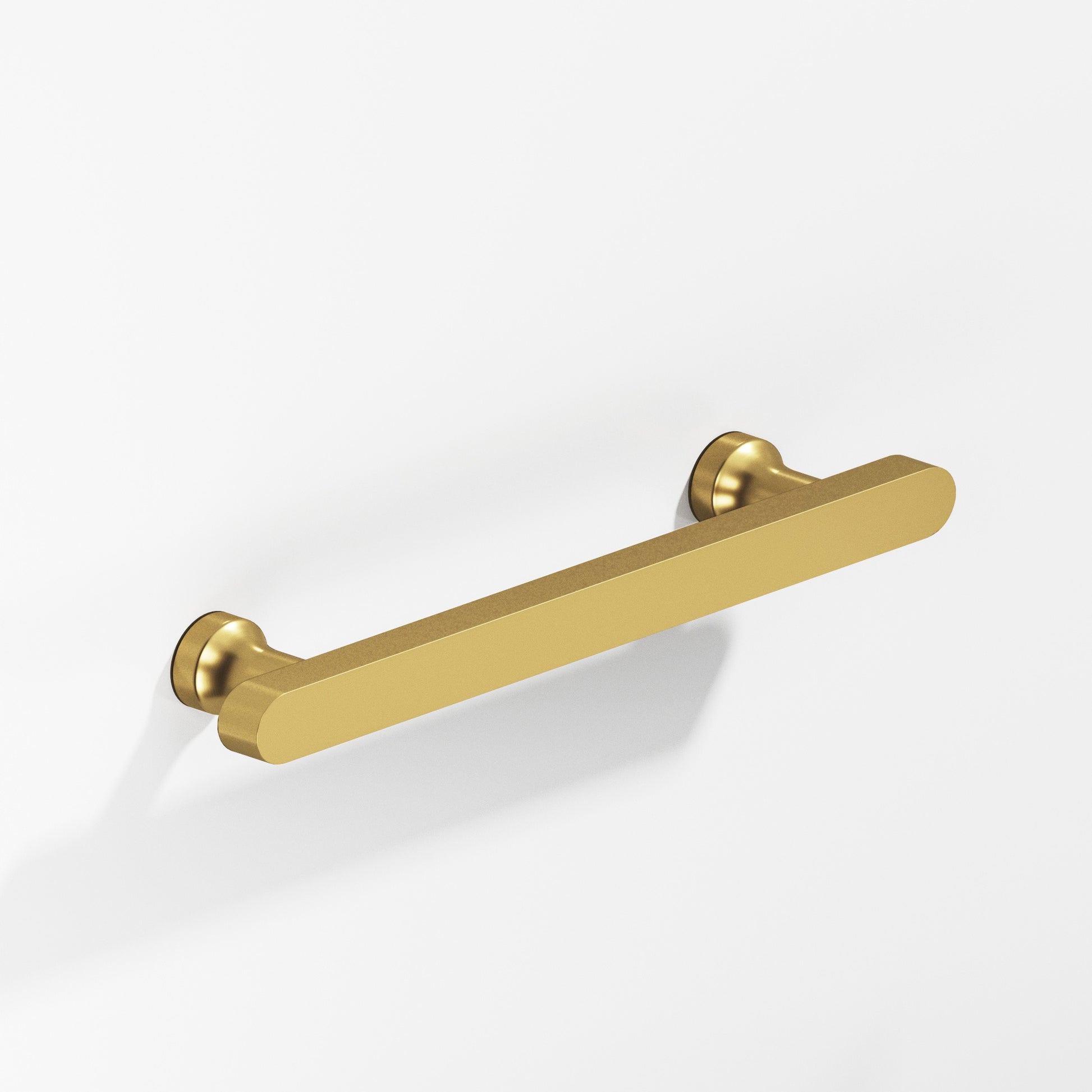 Colonial Bronze Series 612 5" Rectangular Cabinet Pull With Flared Posts And Rounded Ends Unlacquered Satin Brass / 5"