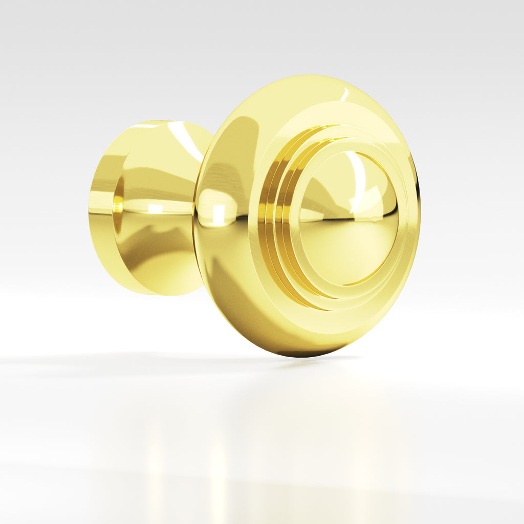 Colonial Bronze Series 676 1.5" Round Stepped Cabinet Knob Back-To-Back Shower Kit French Gold / 1.5"