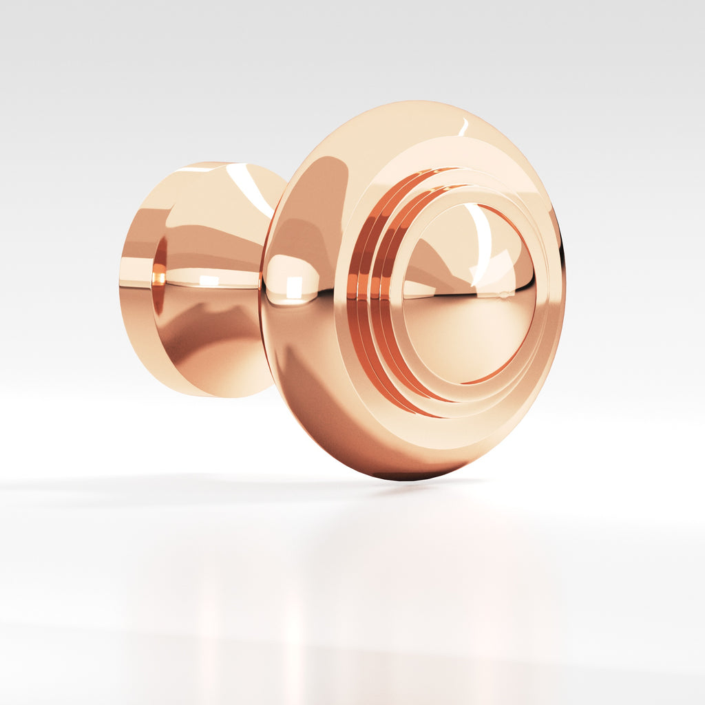 Colonial Bronze Series 676 1.5" Round Stepped Cabinet Knob Back-To-Back Shower Kit Polished Copper / 1.5"