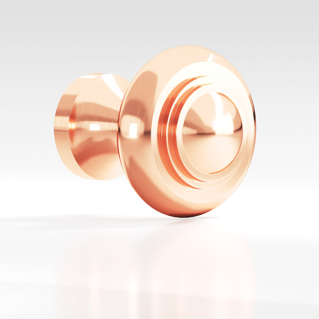 Colonial Bronze Series 676 1.5" Round Stepped Cabinet Knob Back-To-Back Shower Kit Satin Copper / 1.5"