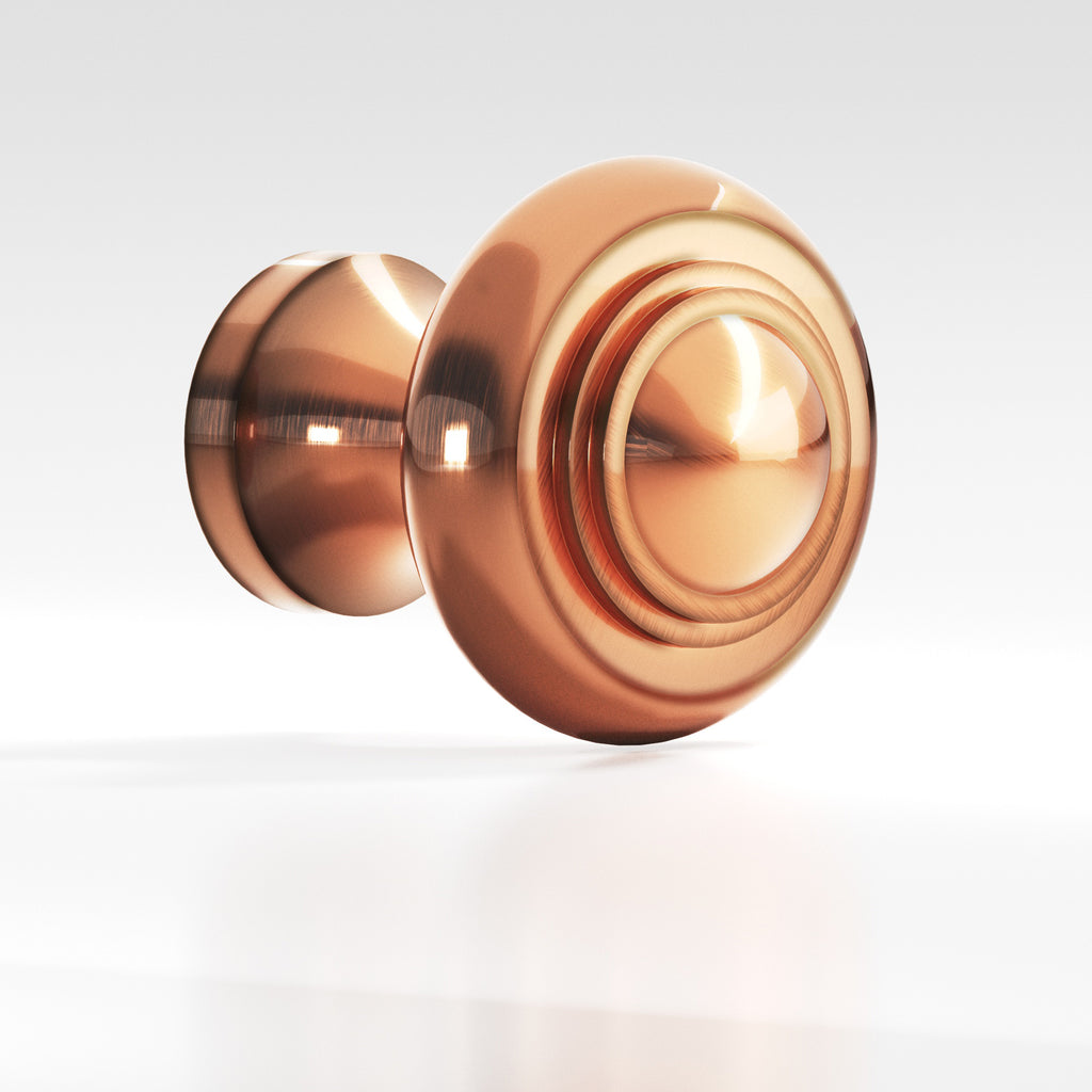 Colonial Bronze Series 676 1.5" Round Stepped Cabinet Knob Back-To-Back Shower Kit Antique Copper / 1.5"