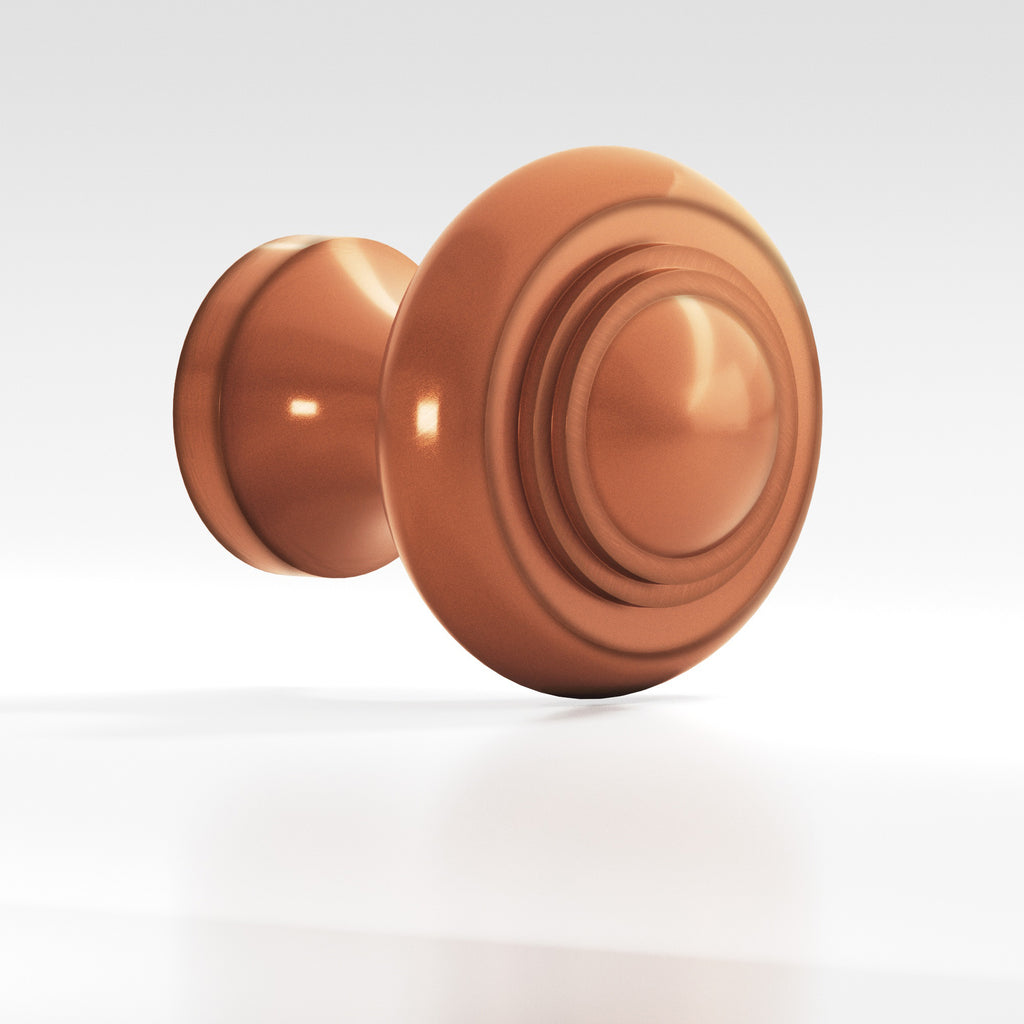 Colonial Bronze Series 676 1.5" Round Stepped Cabinet Knob Back-To-Back Shower Kit Matte Antique Copper / 1.5"