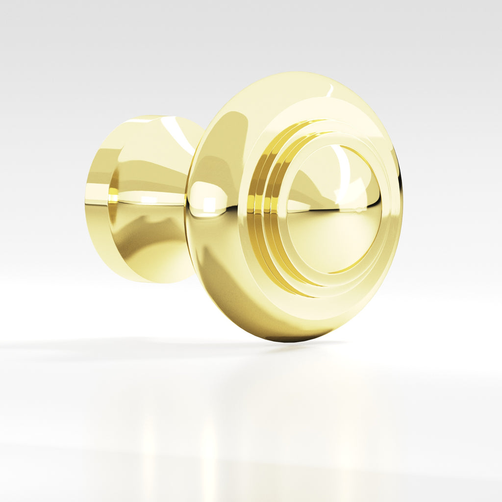 Colonial Bronze Series 676 1.5" Round Stepped Cabinet Knob Back-To-Back Shower Kit Polished Brass / 1.5"