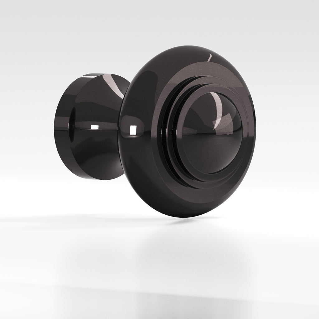 Colonial Bronze Series 676 1.5" Round Stepped Cabinet Knob Back-To-Back Shower Kit Satin Black / 1.5"