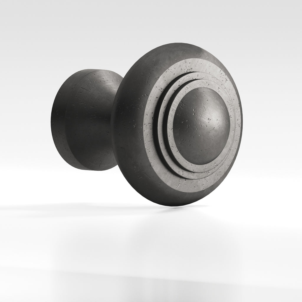 Colonial Bronze Series 676 1.5" Round Stepped Cabinet Knob Back-To-Back Shower Kit Distressed Satin Black / 1.5"