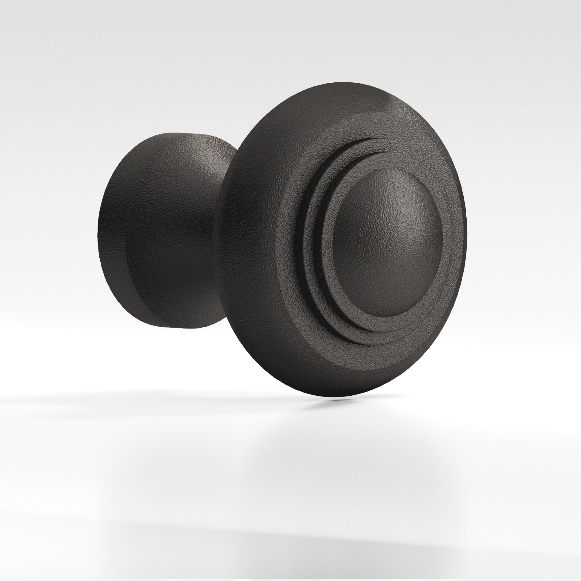 Colonial Bronze Series 676 1.5" Round Stepped Cabinet Knob Back-To-Back Shower Kit Frost Black™ / 1.5"