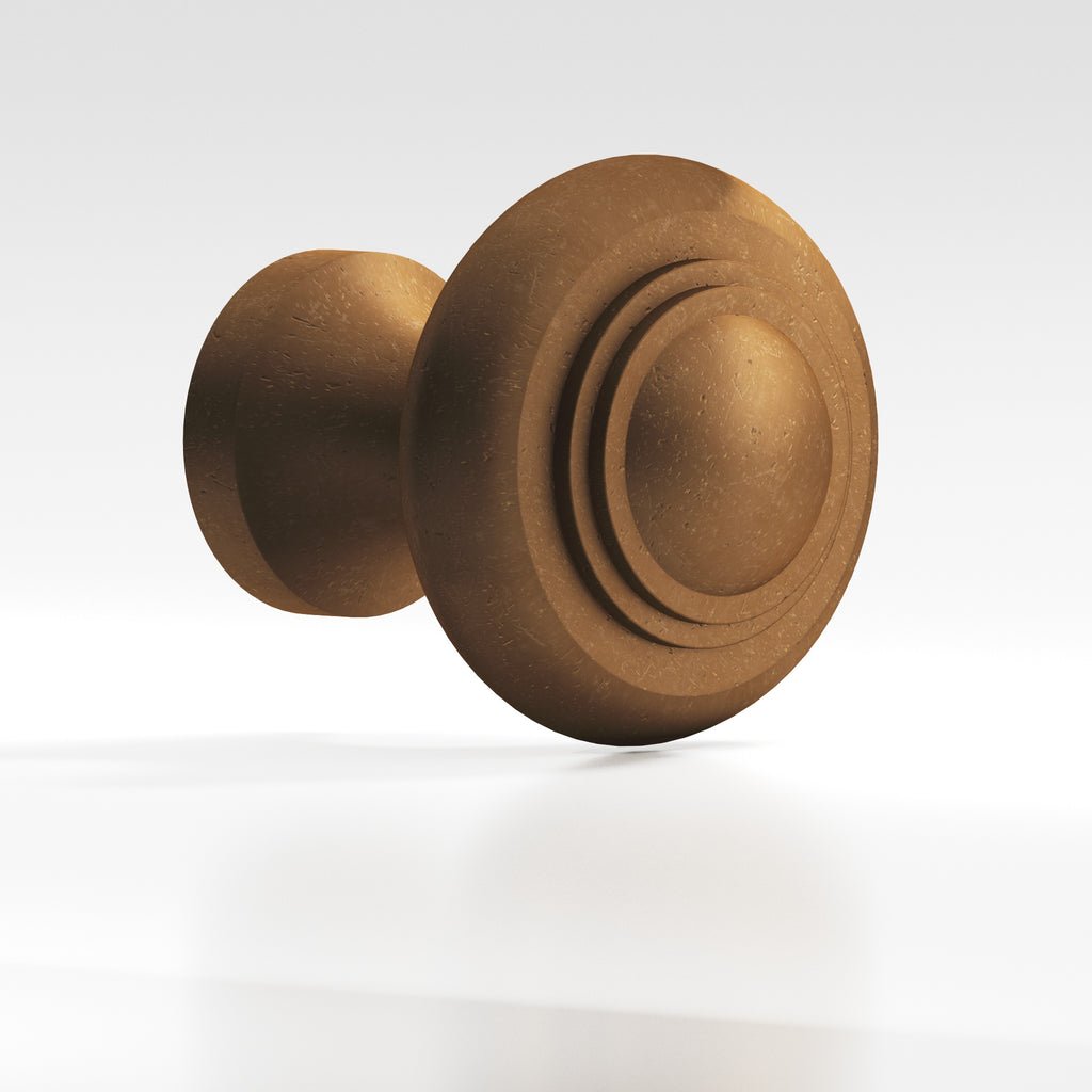Colonial Bronze Series 676 1.5" Round Stepped Cabinet Knob Back-To-Back Shower Kit Distressed Light Statuary Bronze / 1.5"