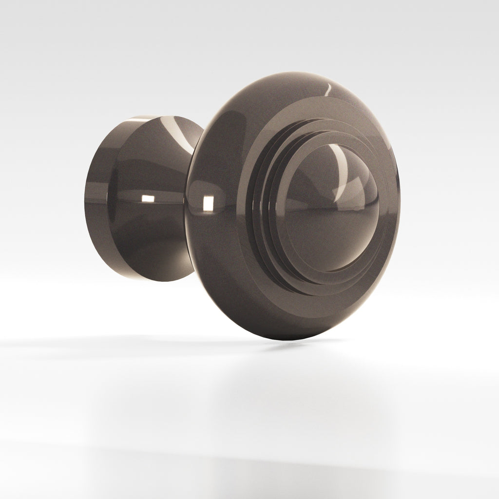 Colonial Bronze Series 676 1.5" Round Stepped Cabinet Knob Back-To-Back Shower Kit Dark Statuary Bronze / 1.5"