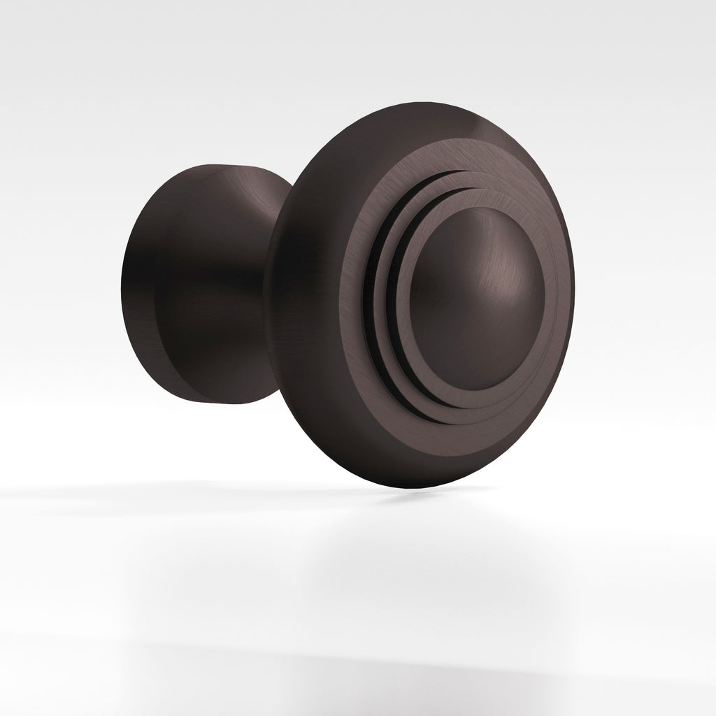 Colonial Bronze Series 676 1.5" Round Stepped Cabinet Knob Back-To-Back Shower Kit Matte Dark Statuary Bronze / 1.5"