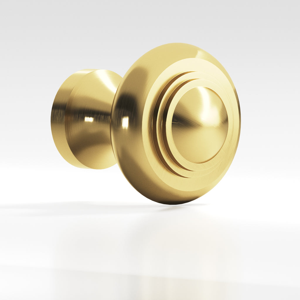 Colonial Bronze Series 676 1.5" Round Stepped Cabinet Knob Back-To-Back Shower Kit Satin Brass / 1.5"