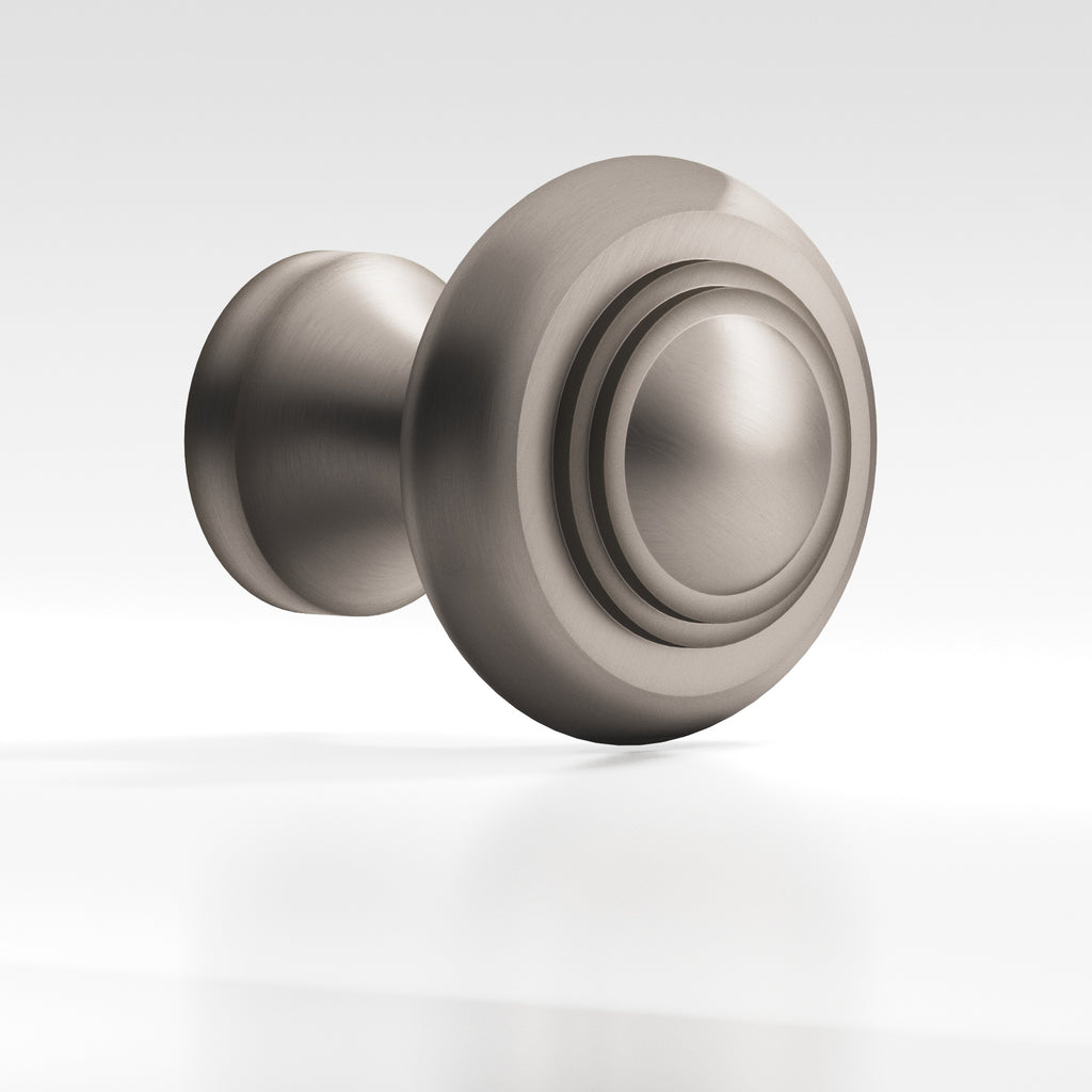 Colonial Bronze Series 676 1.5" Round Stepped Cabinet Knob Back-To-Back Shower Kit Pewter / 1.5"