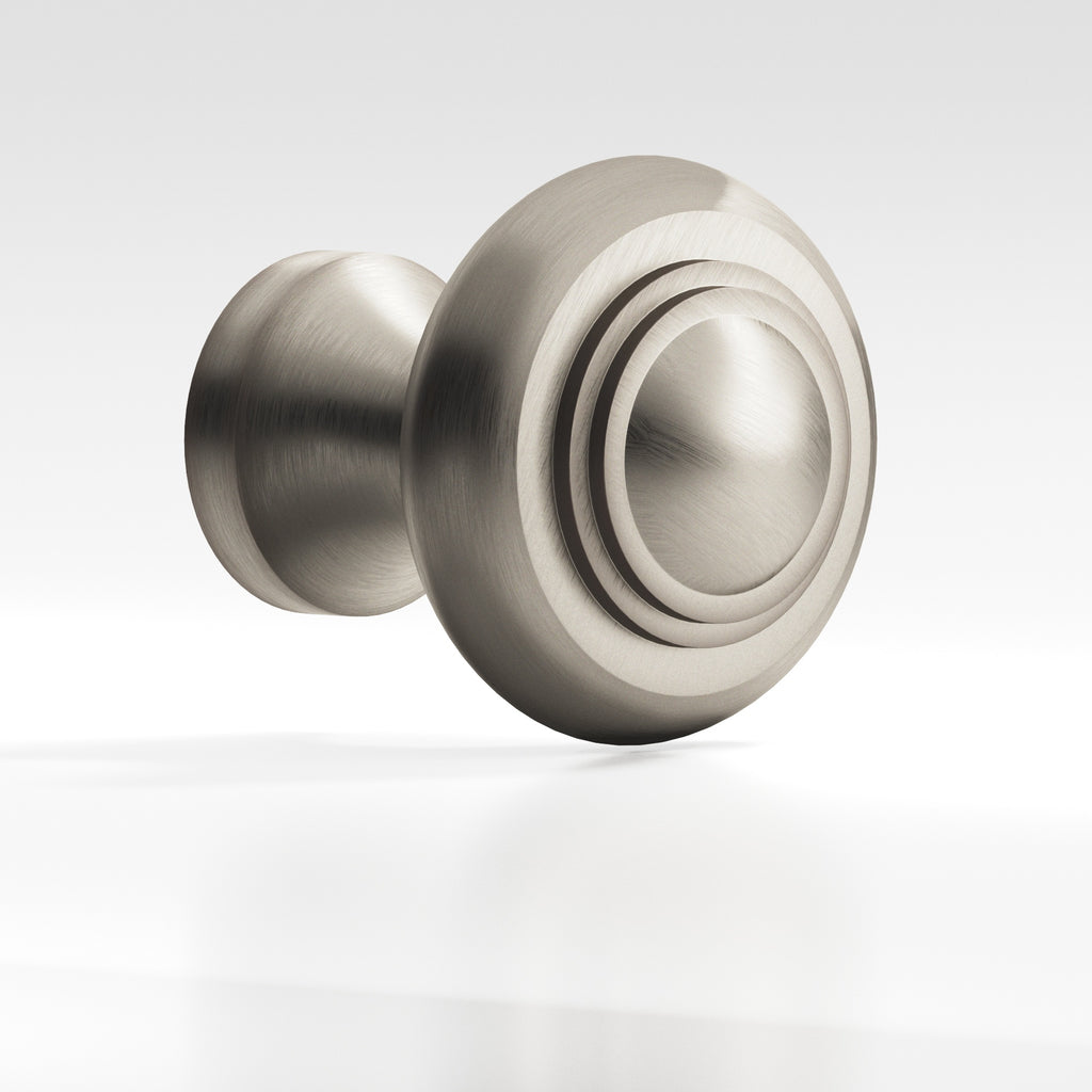 Colonial Bronze Series 676 1.5" Round Stepped Cabinet Knob Back-To-Back Shower Kit Matte Pewter / 1.5"
