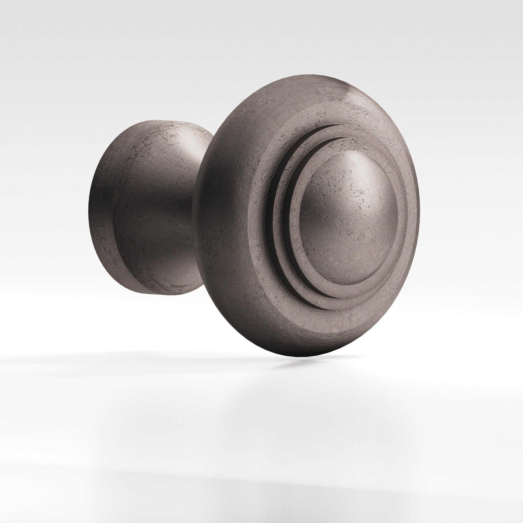 Colonial Bronze Series 676 1.5" Round Stepped Cabinet Knob Back-To-Back Shower Kit Distressed Pewter / 1.5"