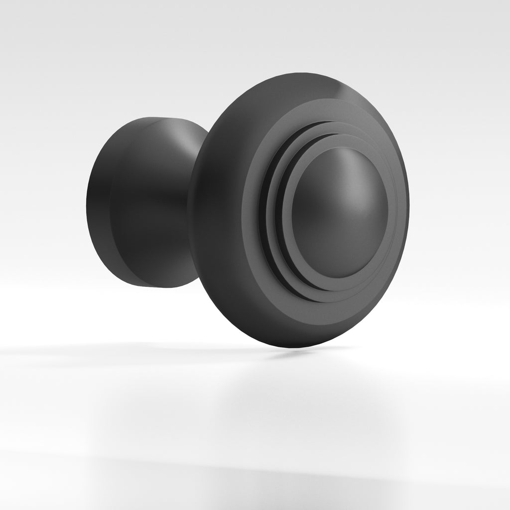 Colonial Bronze Series 676 1.5" Round Stepped Cabinet Knob Back-To-Back Shower Kit Matte Graphite / 1.5"