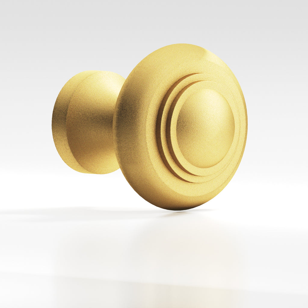 Colonial Bronze Series 676 1.5" Round Stepped Cabinet Knob Back-To-Back Shower Kit Frost Brass™ / 1.5"