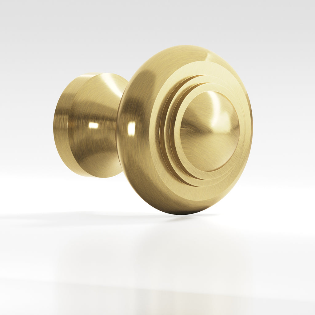 Colonial Bronze Series 676 1.5" Round Stepped Cabinet Knob Back-To-Back Shower Kit Antique Brass / 1.5"