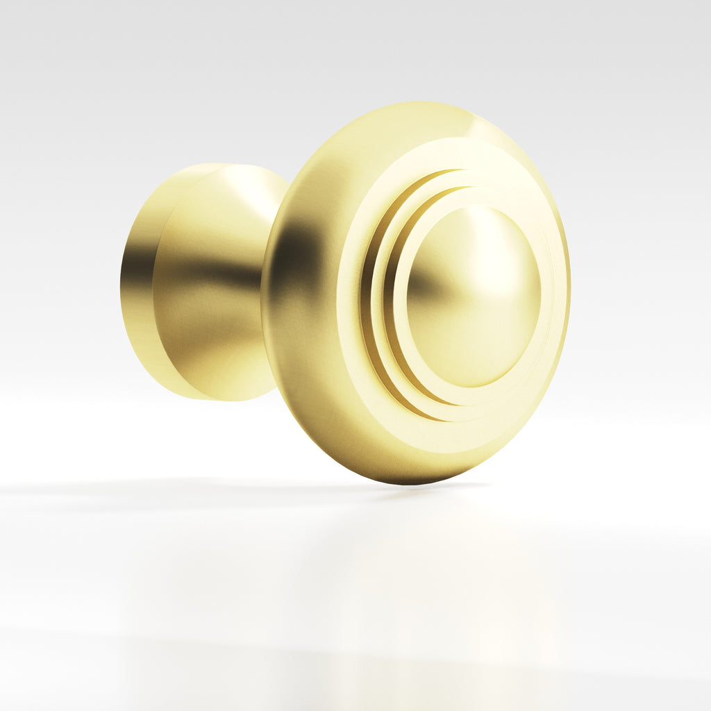 Colonial Bronze Series 676 1.5" Round Stepped Cabinet Knob Back-To-Back Shower Kit Matte Satin Brass / 1.5"