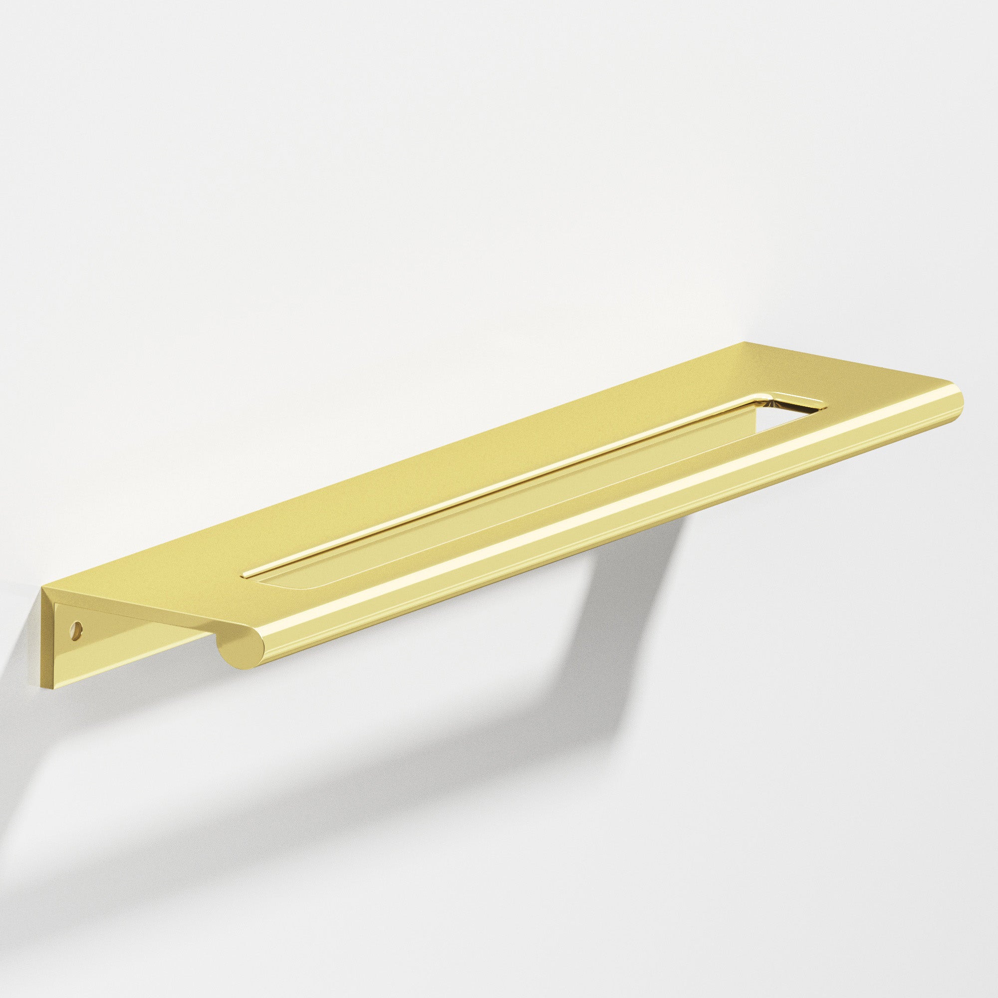 Colonial Bronze Series 701 10" Edge Pull With Fully-Rounded Lip And Center Coutout Polished Brass / 10"