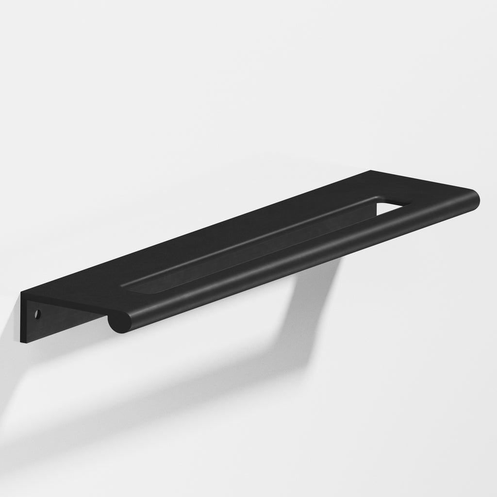 Colonial Bronze Series 701 24" Edge Pull With Fully-Rounded Lip And Center Coutout Matte Satin Black / 24"