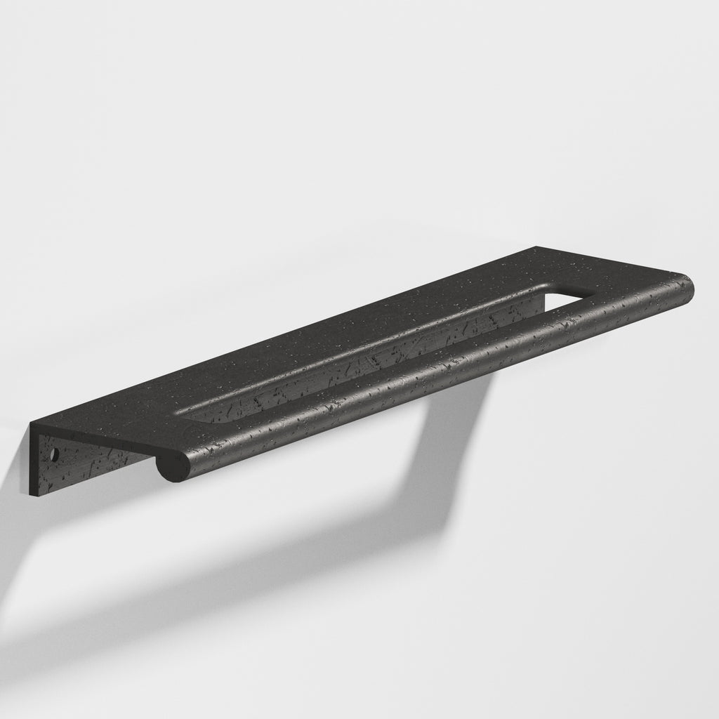 Colonial Bronze Series 701 3" Edge Pull With Fully-Rounded Lip And Center Coutout Distressed Satin Black / 3"